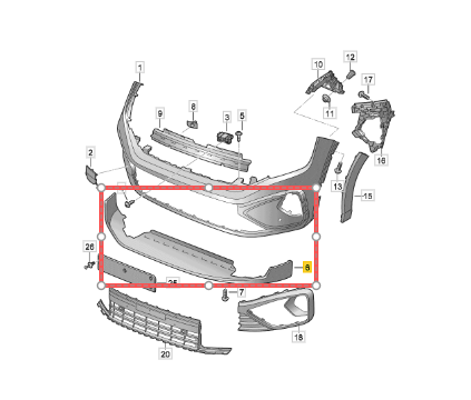 VW Taigo R-Line 2022-2026 Front Lower Bumper Under Tray Spoiler Trim