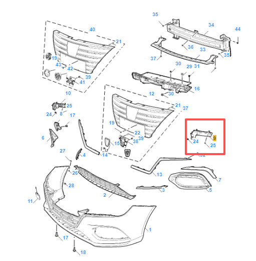 MG5 2020-2025 Front Left Bumper Bracket