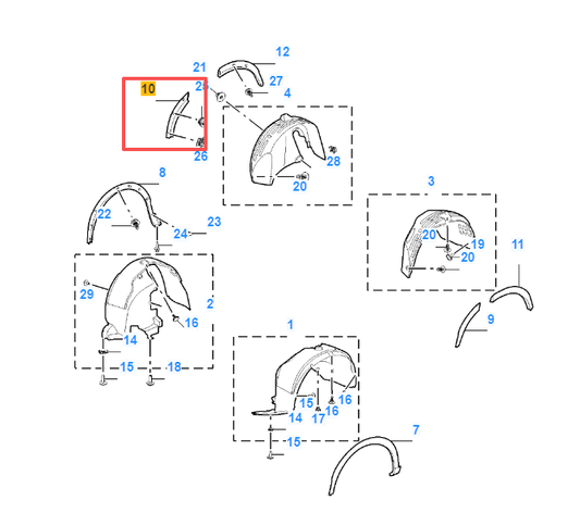 MG HS 2018-2024 Rear Right Door Wheel Arch Trim Moulding
