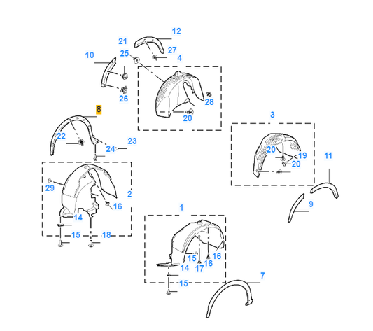 MG HS 2019-2024 Front Right Wheel Arch Moulding Trim