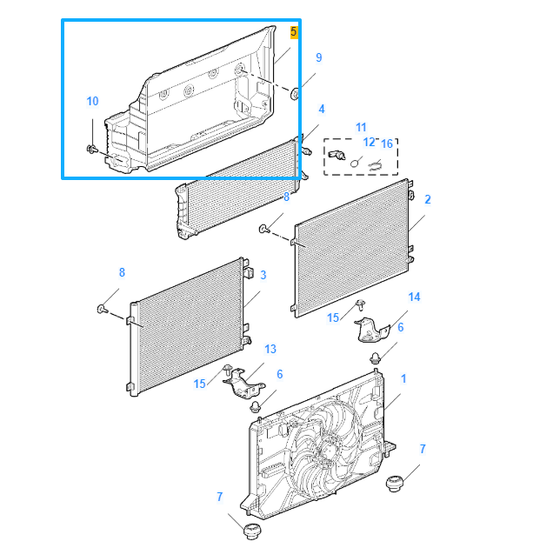 MG4 2022-2026 Front Panel Radiator Shroud Assembly Cooling Duct