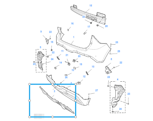 MG4 2022-2026 REAR BUMPER SPOILER DIFFUSER TRIM