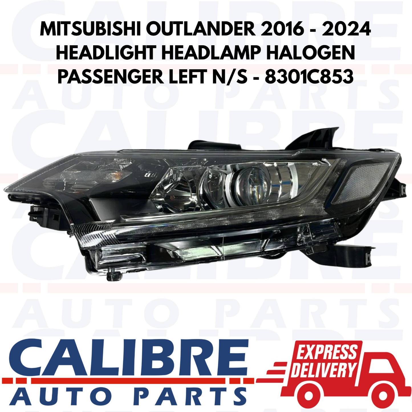 MITSUBISHI OUTLANDER 2016-2024 LEFT HALOGEN HEADLIGHT HEADLAMP N/S - 8301C853
