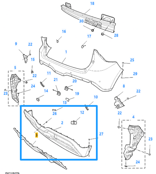 MG 4 SE & TROPHY 2022-2025 Rear Lower Bumper Skin Lower Section - 11192454