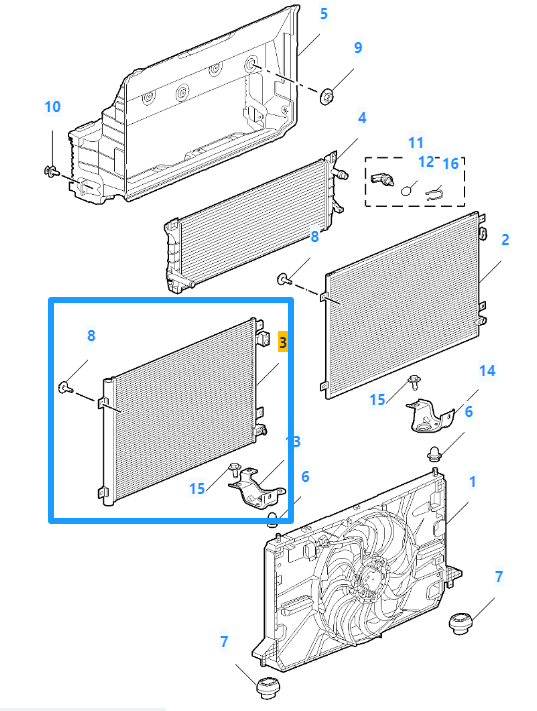 MG 4 EV SE & TROPHY A/C Air Condenser 2022-2025 - 10935406