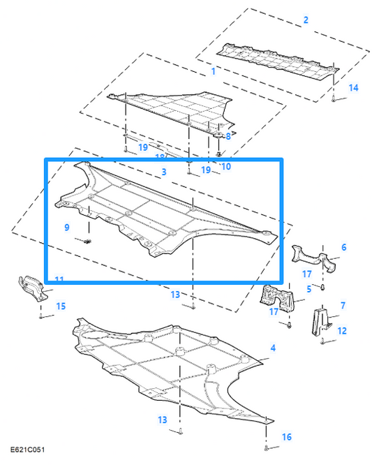 MG 4 SE & TROPHY 2022-2025 Front Middle Engine Undertray Mudguard - 11231506