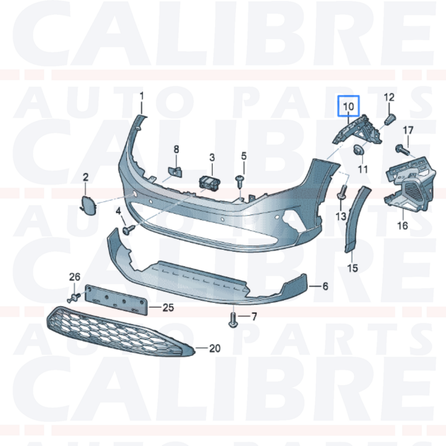 VW Taigo 2022-2025 Front Bumper Mounting Bracket Right Side RH - 2G7807050A