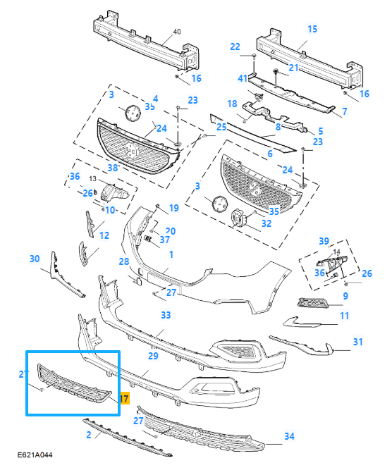 MG ZS 2017-2021 Pre-Facelift Front Bumper Lower Air Intake Grille - 10361127