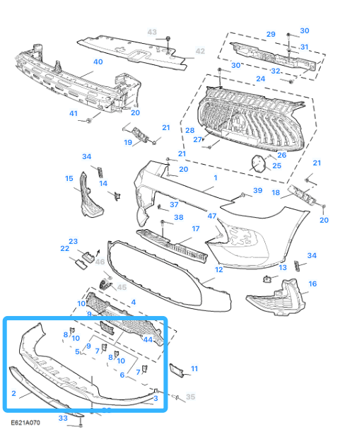 MG HS MK1 2021-2024 Front Bumper Lower Section Undertray - 10947208