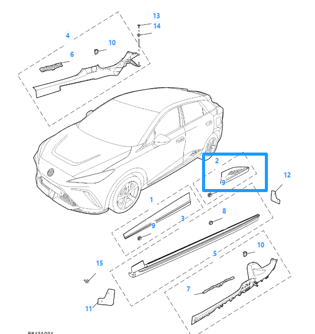 MG 4 SE & TROPHY 2022-2025 Black Rear Left Passenger Side Door Trim - 10988657