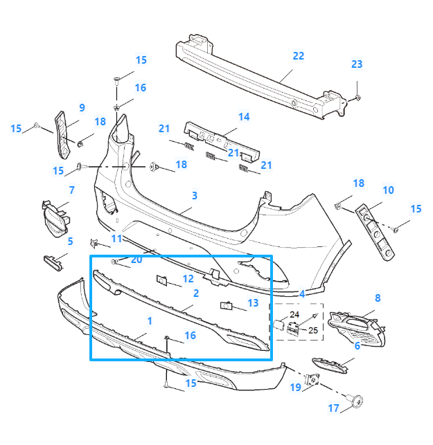 MG ZS 2020-2023 Petrol Rear Bumper Lower Spoiler Trim - 10639340