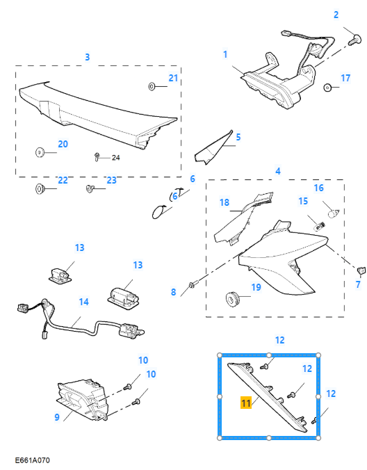 MG 4 2022-2025 Rear Left Passenger Side Bumper Reflector - 10976807