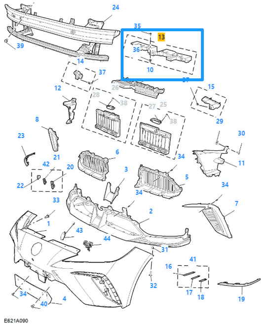 MG 4 EV 2022-2025 Front Bumper Upper Bracket Mount Support - 10977547