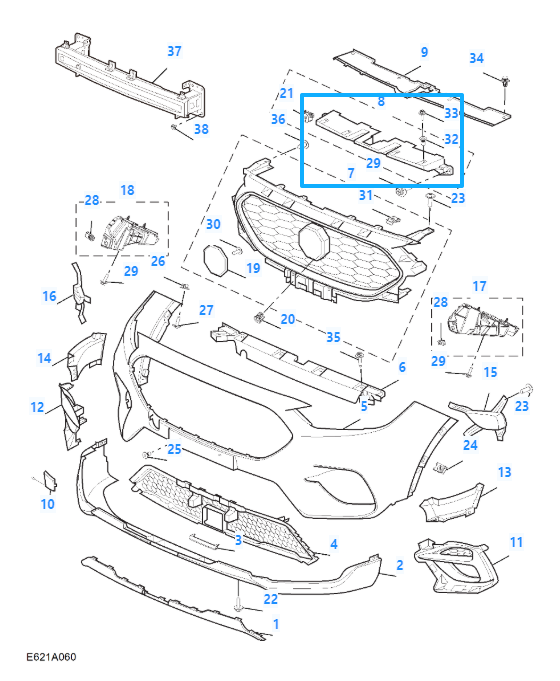 MG ZS 2019-2024 Front Grille Radiator Support Upper Bumper Bracket 10699371