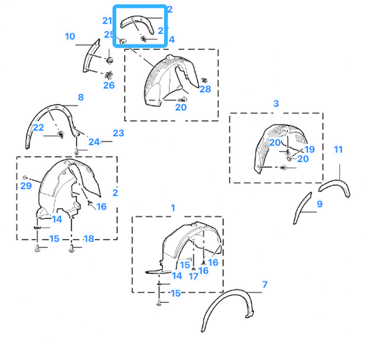 MG HS 2018-2024 Rear Right Driver Side Overfender Wheel Arch Trim RH - 10646894