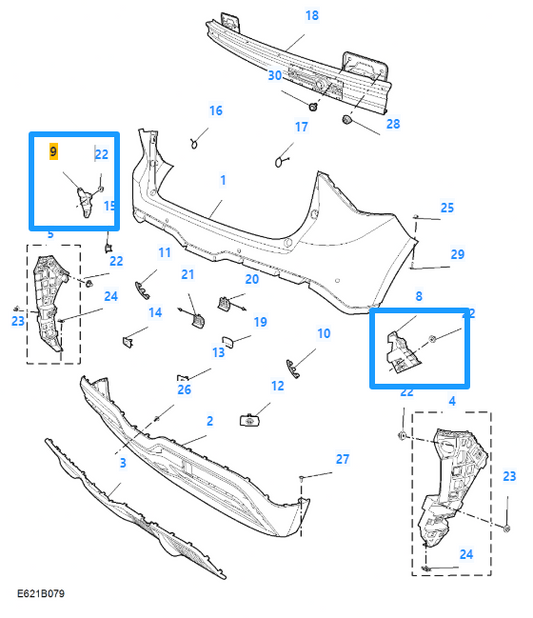 MG 4 SE & TROPHY Rear Left Passenger Side Brakelight Mounting Bracket P10978427