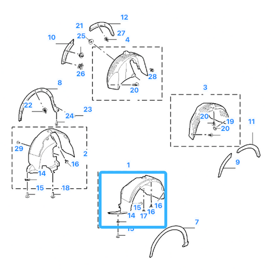 MG HS 2018-2024 Front Left Passenger Side Wheel Arch Liner Splash Guard LH