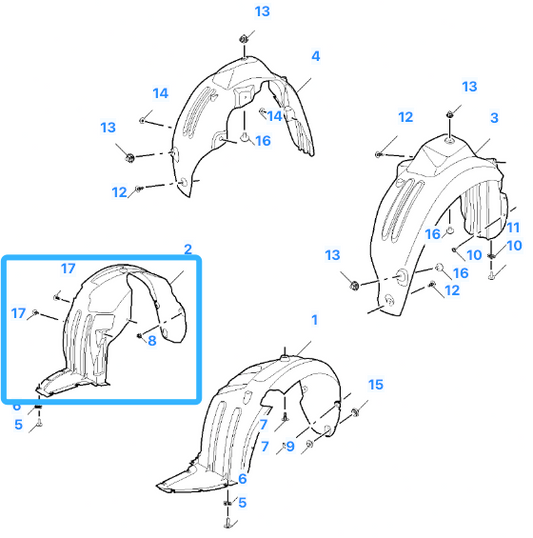 MG 5 2020-2025 Front Right Driver Side Wheel Arch Liner Mud Splash Guard