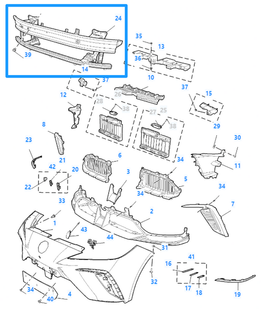 MG 4 SE & TROPHY EV 2022-2024 Front Bumper Reinforcement Beam Crash Bar 10944000