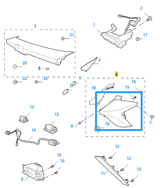 MG 4 SE & TROPHY 2022-2025 LED Rear Light Brakelight Left Side LH - 11179733