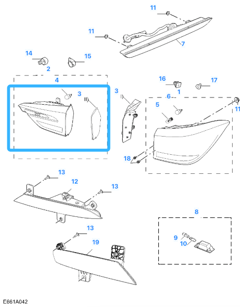 MG 5 TROPHY 2023 2024 Rear Inner Right Driver Side Brake Light O/S- 10786402