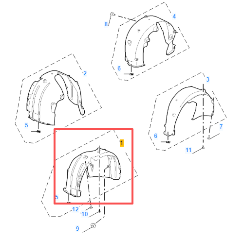 MG 4 2022-2025 Front Left Splash Guard Wheel Arch Liner