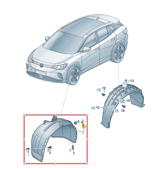 VW ID4 & ID5 2020-2026 Front Left Splash Guard Liner