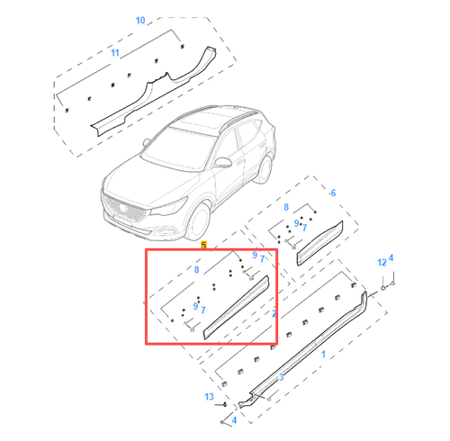 MG ZS 2017-2024 Front Right Door Moulding Trim