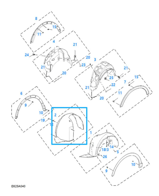 MG ZS 2017-2023 Front Right Driver Side Wheel Arch Liner Splash Guard RH