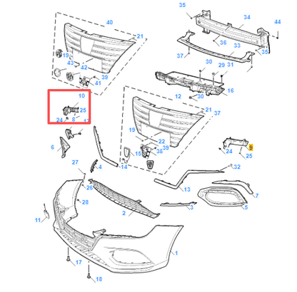 MG5 2020-2026 Front Right Bumper Bracket