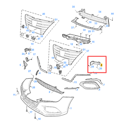 MG5 2020-2025 Front Left Bumper Bracket