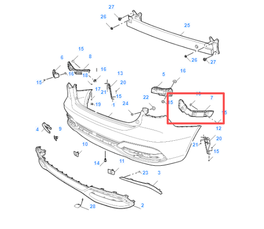 MG5 2020-2026 Rear Right Bumper Bracket