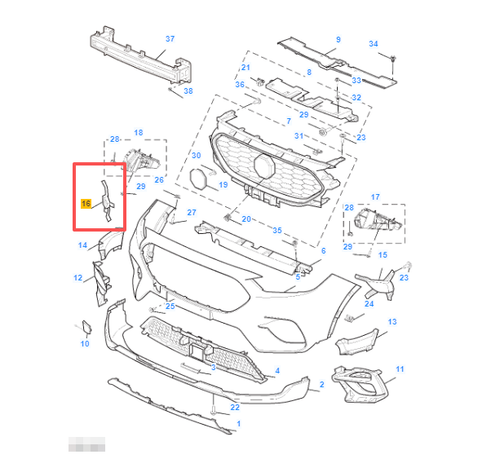 MG ZS 2020-2024 Front Left Foglamp Cover Insert