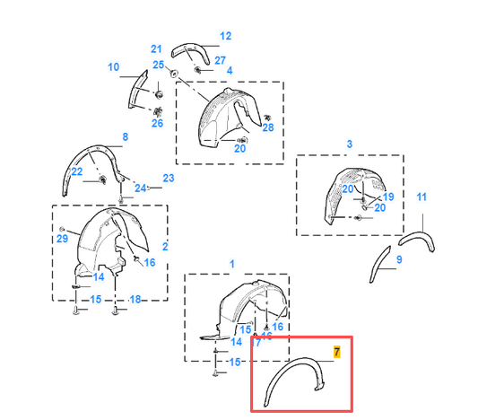 MG HS 2019-2024 Front Left Wheel Arch Moulding Trim