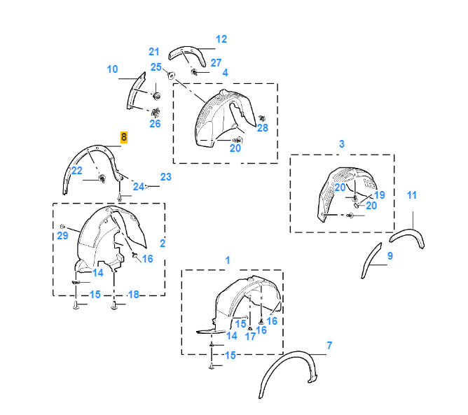 MG HS 2019-2024 Front Right Wheel Arch Moulding Trim