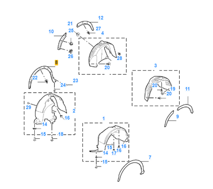 MG HS 2019-2024 Front Right Wheel Arch Moulding Trim