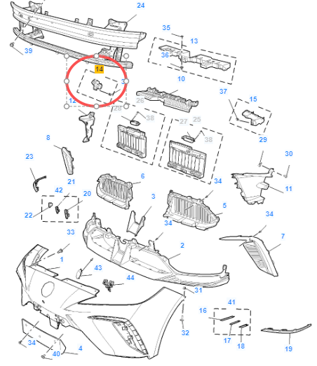 MG4 2022-2026 Front Right Bumper Bracket