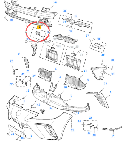 MG4 2022-2026 Front Right Bumper Bracket