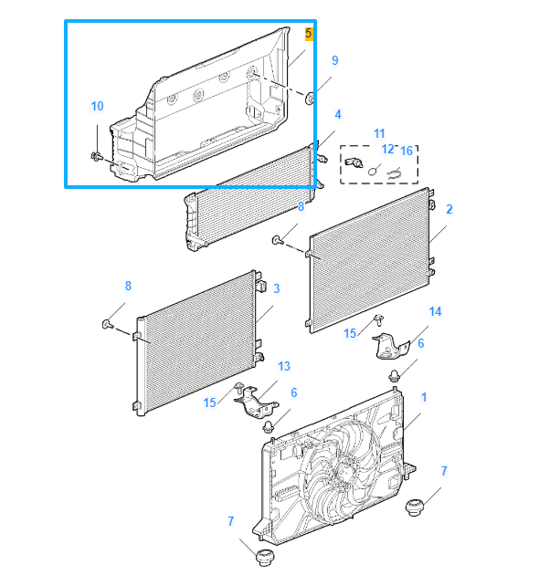 MG4 2022-2026 Front Panel Radiator Shroud Assembly Cooling Duct