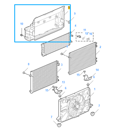 MG4 2022-2026 Front Panel Radiator Shroud Assembly Cooling Duct