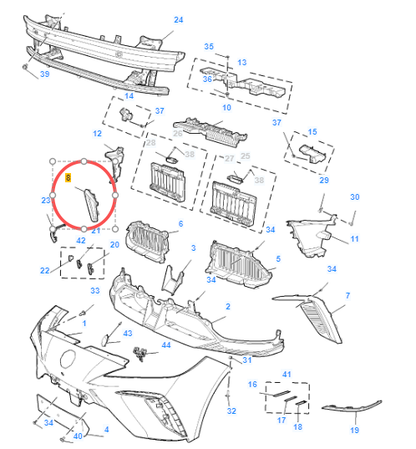 MG4 SE 2022-2026 Front Right Grille Air Cover Foglamp Light Trim