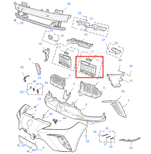 MG4 2022-2026 Left Active Grille Shutter with Motor