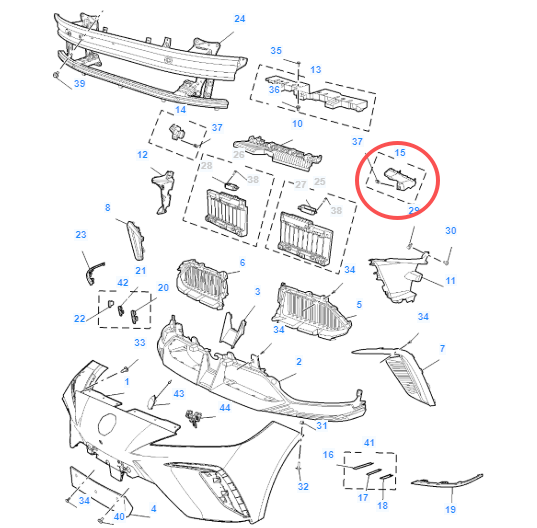 MG4 2022-2026 Front Left Bumper Bracket