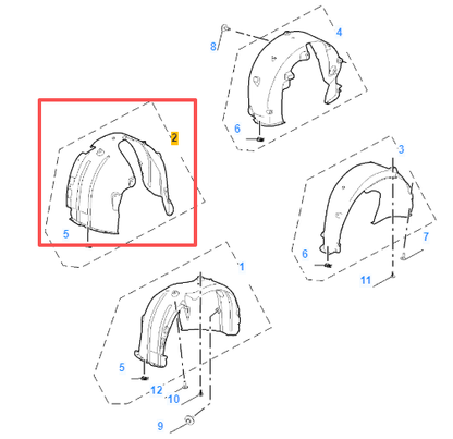 MG4 2022-2026 Front Right Splash Guard Wheel Arch Liner