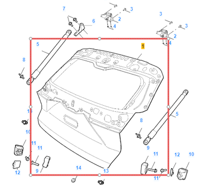 MG4 2022-2026 Boot Tailgate Boot lid Shell