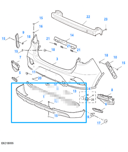 MG ZS 2020-2024 Facelift Rear Bumper Lower Diffuser Spoiler Trim - 10639342
