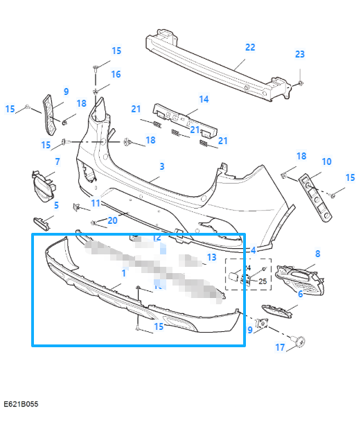 MG ZS 2020-2024 Facelift Rear Bumper Lower Diffuser Spoiler Trim - 10639342