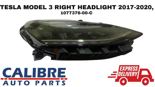 TESLA MODEL 3 HEADLIGHT ASSEMBLIES FRONT DRIVER SIDE O/S 2017-2020  1077376-00-C