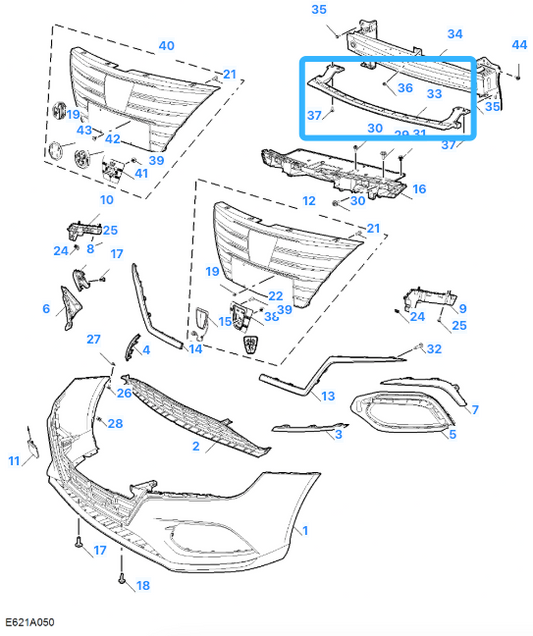 MG 5 Excite & Exclusive 2020-2025 Front Lower Reinforcement Bar Beam - 10954633