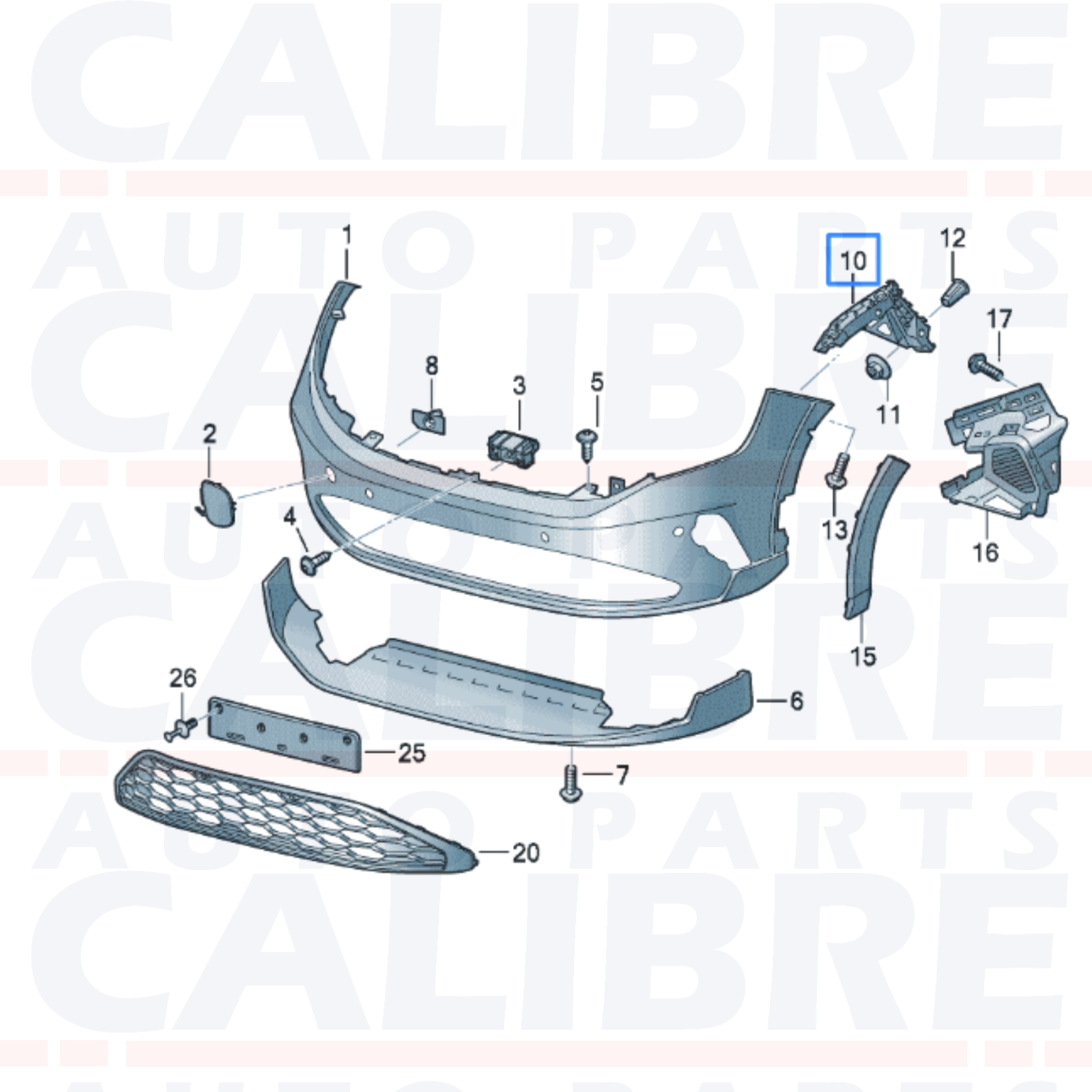 VW Taigo 2022-2025 Front Bumper Mounting Bracket Right Side RH - 2G7807050A